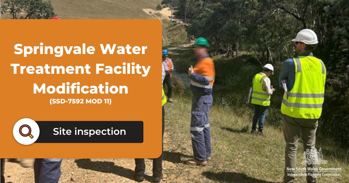 #IPCinspection a site inspection of the Springvale Water Treatment Facility Modification (SSD-7592 MOD 11) was conducted on Friday 14 March 2025