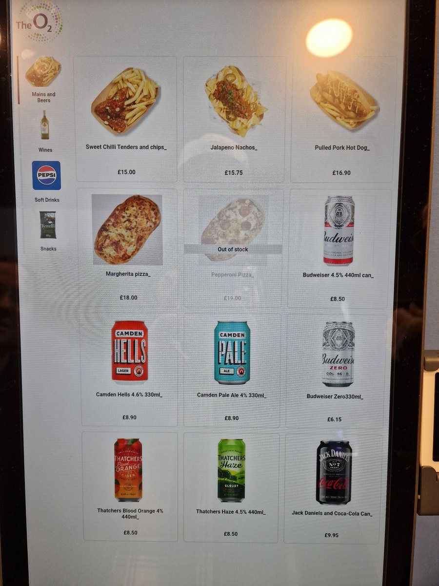 Need a mortgage for a snack and a beer at the O2