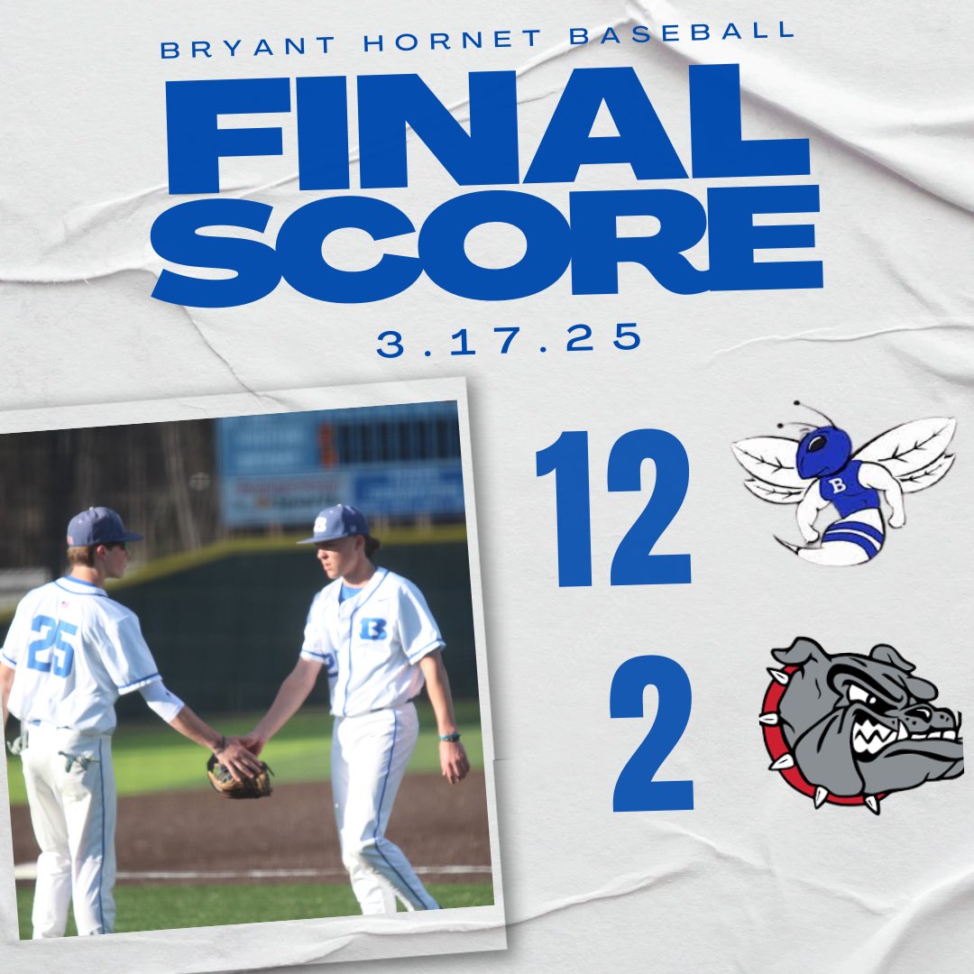 Hornets collected 8 hits for their 12-2 win against White Hall. <a href="/BlakeJBrower/">Blake Brower</a> went 2-3 with 2 RBIs. <a href="/ronricosimmons_/">rico simmons</a> and <a href="/BlakeScoggins19/">Blake Scoggins</a> each with a 2 RBI 3B. <a href="/kolbyduncan20/">Kolby Duncan</a> with a 2B, <a href="/ridge2025/">RidgeSoutherland2025</a> with a 2RBI 2B, <a href="/jakeelliott44/">Jake Elliott</a> with a 3RBI 1B &amp; <a href="/Huddyt14/">Hudson Thomason</a> with a RBI 1B.