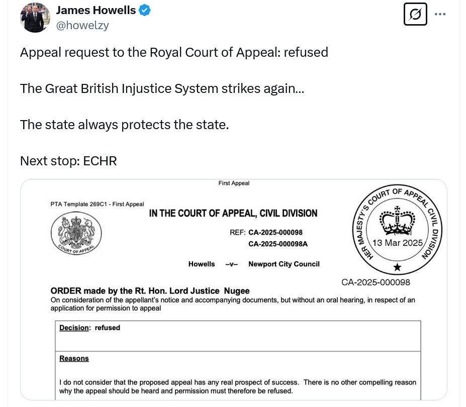 A UK man's appeal for a permit to search a landfill for his 8,000 Bitcoin hard drive has been rejected by the UK Court of Appeals.