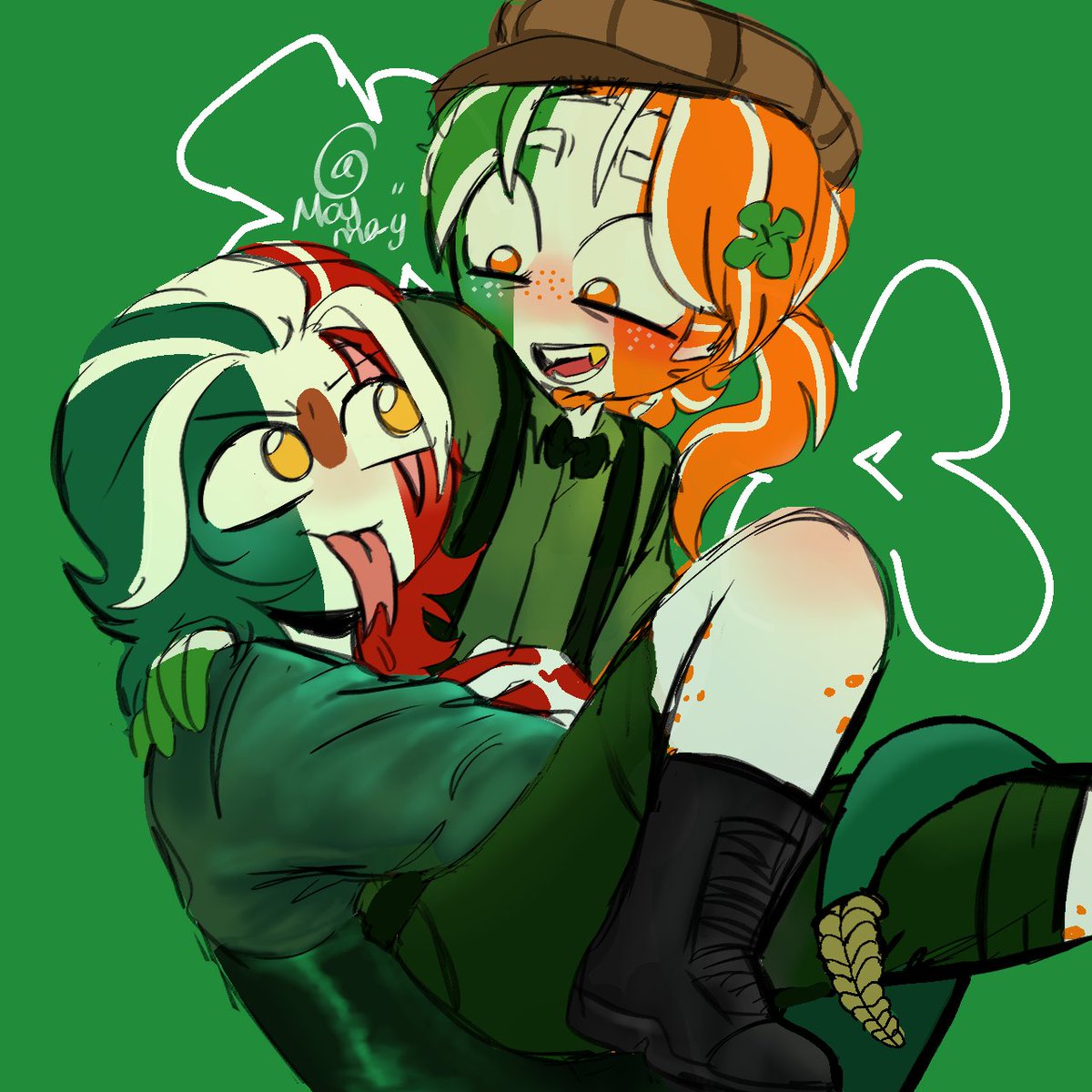 chio_ita's tweet photo. 🍀🇲🇽🇮🇪💫
#SaintPatricksDay #CountryHumans https://t.co/wdHEMj0aI6