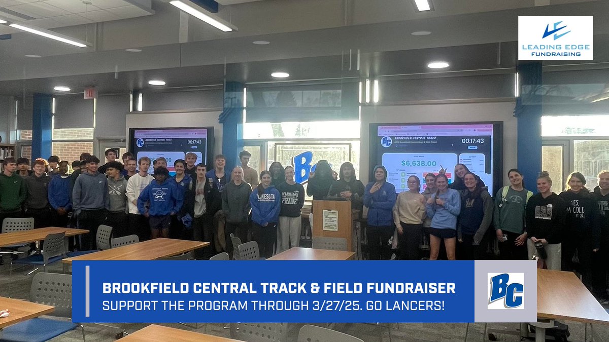The Brookfield Central T&amp;F program is off &amp; running🏃‍♂️🏃‍♀️on their 2025 fundraiser, yielding $8K in support for a variety of new team resources after a 1-hour kick-off event!  Thank you to the many generous supporters of Lancer T&amp;F👏 <a href="/BCGirlsTrack/">Brookfield Central HS (WI) Girl’s Track & Field</a> <a href="/DDAmico3/">Dan D'Amico</a> 

app.launchfundraising.com/launchathonFun…