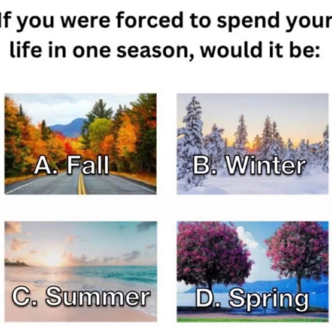 CTOTHELOS77's tweet image. Which season are you choosing?