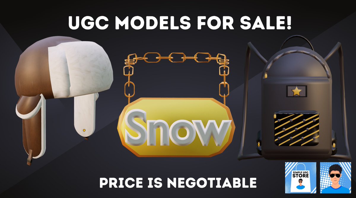_GX02's tweet photo. UGC Models for Sale!

I'm selling three UGC items I created a while ago but never posted. Price is negotiable. Feel free to reach out if you're interested!

Discord: GX02#5096

#ROBLOX #RobloxDev #RobloxUGCConcept #RobloxUGCpromo #SimpleUGC #robloxugc https://t.co/3eCy8INFdZ