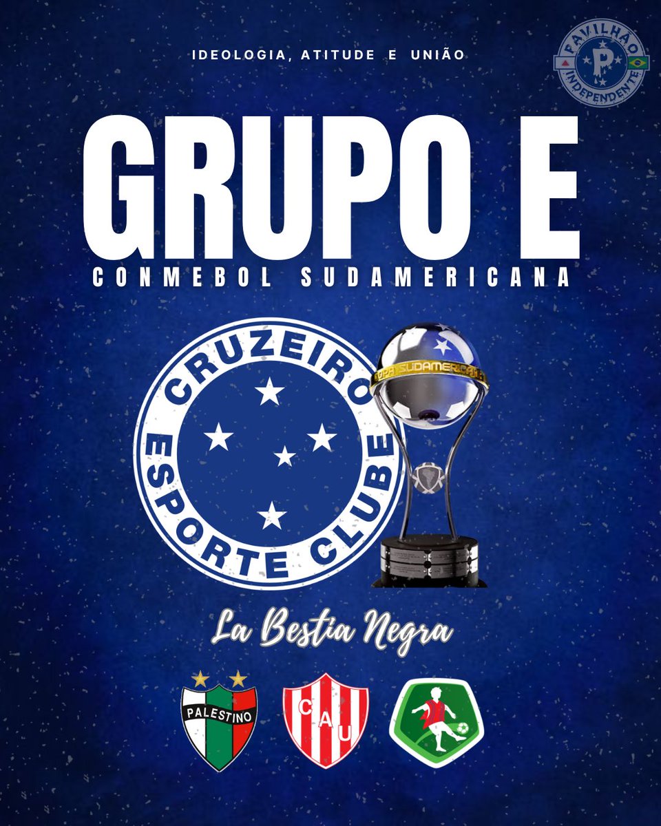 Adversários Confirmados!

O Cruzeiro foi sorteado no Grupo E da primeira fase da CONMEBOL Sul-Americana! Nossos rivais serão o Palestino (Chile), Unión de Santa Fe (Argentina) e Mushuc Runa (Equador).

Vamos com tudo em busca da classificação.

ONDE TEM CRUZEIRO, TEM PAVILHÃO! 🅿️