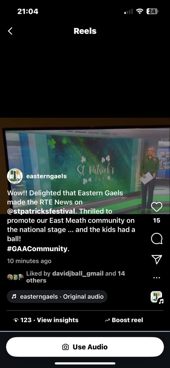 Wow! Delighted that Eastern Gaels made the RTE News on 
#StPatricksDay2025 . So proud to promote our East Meath community on the national stage … and the kids had a ball too!
#GAACommunity