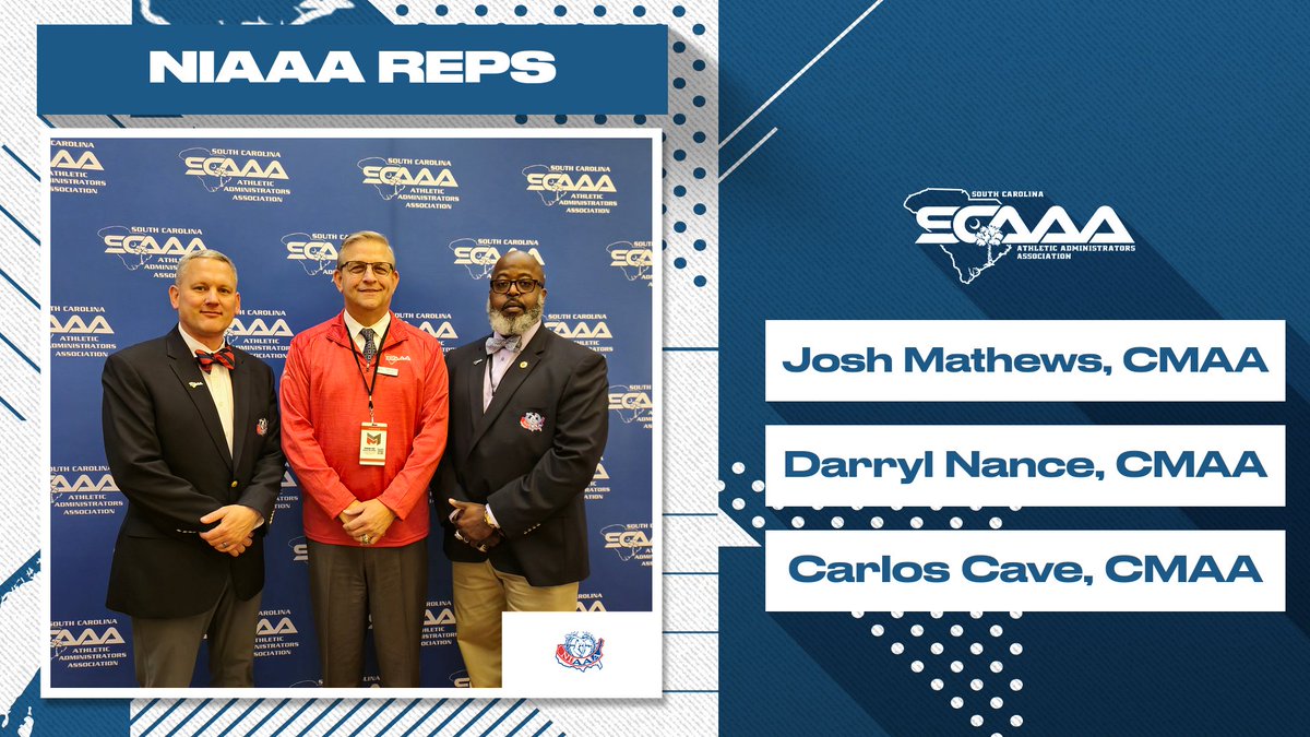 3 great <a href="/NIAAA9100/">NIAAA</a> Reps at the <a href="/SouthCarolinaAD/">SCAAA</a> Conference. NIAAA Board Members <a href="/jwmathews14/">Elon Musk</a> and <a href="/ccave57/">Dr. Carlos Vergil Cave, CMAA, RIAA, CIC</a> and PD Staff <a href="/CoachNance1/">Darryl Nance</a>.