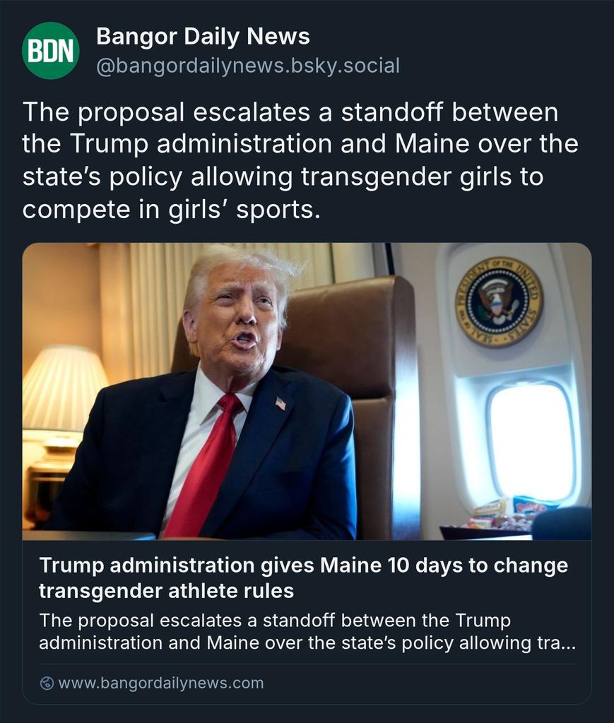 MainelyFedUp's tweet image. Wow. The US HHS just found the Maine Principals Association and Maine guilty of Title IX violations. This has absolutely blown up in the face of the @MaineDems and Janet Mills. It's an easy 80-20 issue. 

I'm proud to stand up for my daughter and the rest of the female athletes