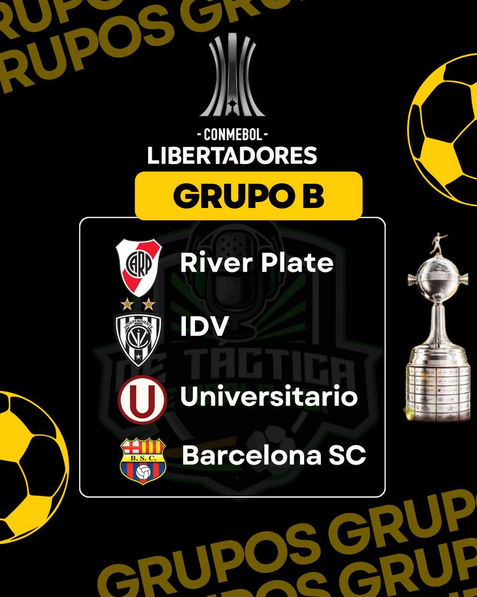 💥🇪🇨 𝗕𝗦𝗖 𝗘 𝗜𝗗𝗩 𝗖𝗢𝗠𝗣𝗔𝗥𝗧𝗘𝗡 𝗘𝗟 𝗚𝗥𝗨𝗣𝗢 𝗕 𝗘𝗡 𝗖𝗢𝗣𝗔 𝗟𝗜𝗕𝗘𝗥𝗧𝗔𝗗𝗢𝗥𝗘𝗦 🏆

⚫🔵 #IDV
🟡⚫ #BSC
#CopaLibertadores 2️⃣0️⃣2️⃣5️⃣
<a href="/BarcelonaSC/">BARCELONA S.C.</a> 
<a href="/IDV_EC/">Independiente del Valle</a>
