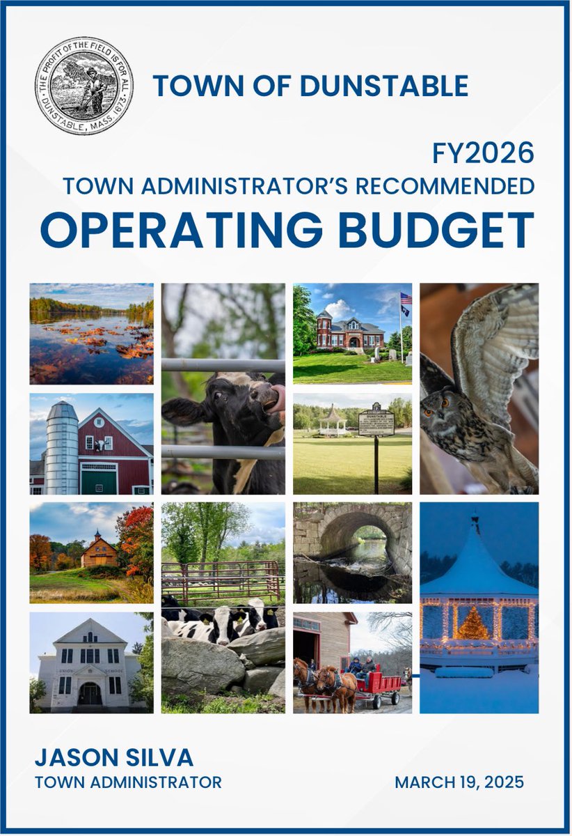 JaSizz's tweet image. After making difficult financial decisions the last 2 fiscal years, an override is an important consideration for the community. The FY26 Town Administrator’s Recommended Budget is available. Read more: dunstable-ma.gov/sites/g/files/…. Looking forward to community discussions!
