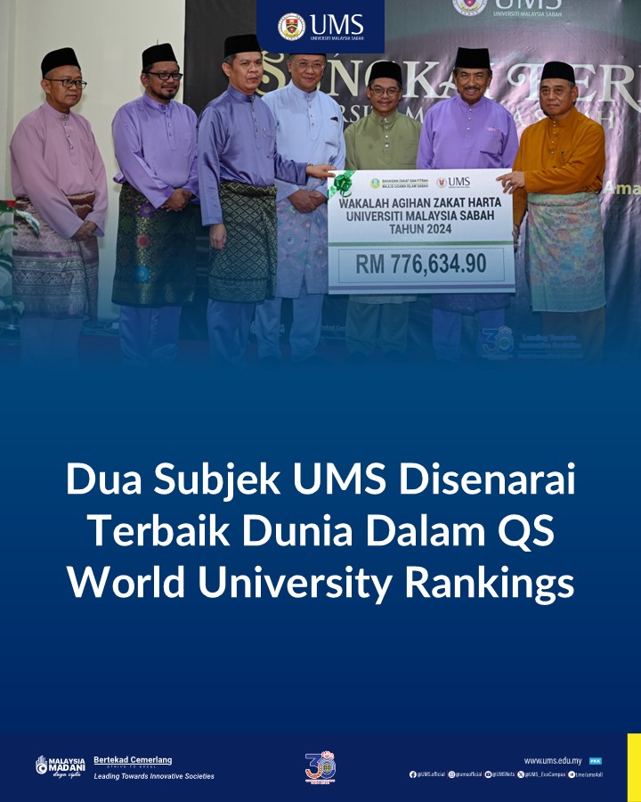 Dua subjek yang ditawarkan Universiti Malaysia Sabah (UMS) tersenarai dalam kelompok terbaik dunia menerusi penarafan QS World University Rankings by Subject 2025 yang diumumkan baru-baru ini.

Berita penuh : ums.edu.my/v5/ms/banner-l…

#UMSBertekadCemerlang
#PilihMasukUMS