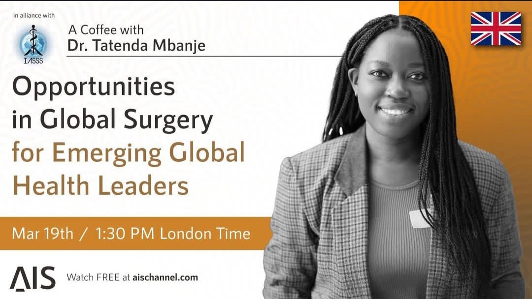 Join us for a coffee with Dr. Tatenda Mbanje to discuss "Opportunities in global surgery for emerging Global Health Leaders"

🗓️Mar 19th
⏰13:30GMT
🔗 Watch for free at aischannel.com
#SurgicalEducation #iasss2025 #IamAIS