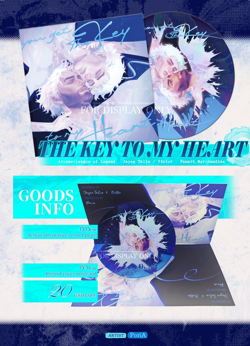 AnimeK1tchen's tweet photo. 🌟MERCH Preview🌟

A recap on one of our accompanied merchandise: 
ARCRYLIC VINYL RECORD + COVER

“The Key to my Heart”

made by @PoriAFLGiLake 

💙Preorder opens until The end of March!!! Get the merch with the zine today! 

#Jayvik #FanZineLoveExe https://t.co/OhVVwagaAa
