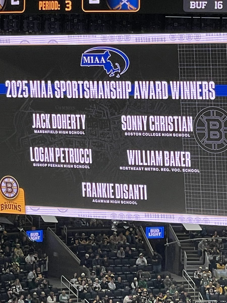 Congrats to Jack Doherty on his MIAA Sportsmanship award! Acknowledged at the Bruins Game tonight! <a href="/GORAMSathletics/">Marshfield Athletics</a>
