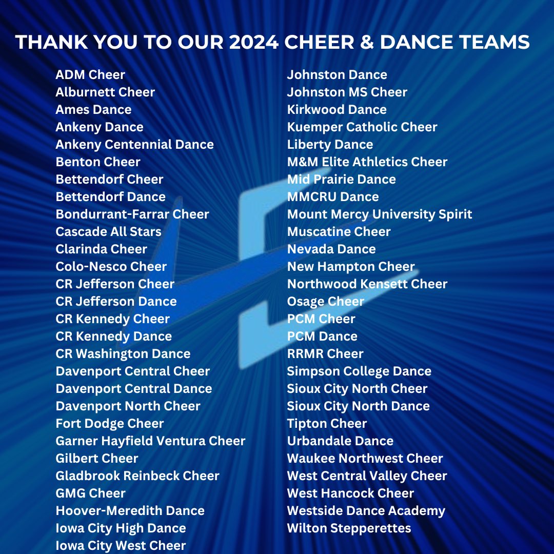 LE_Iowa_Jen's tweet photo. Iowa cheer &amp; dance teams absolutely crushed their goals in 2024… Can’t wait to continue the growth in 2025! 

Who’s next? https://t.co/2ewRH4fDCo