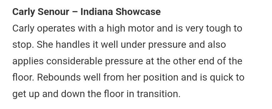 Carly Senour (@senourcarly) on Twitter photo Thank you <a href="/JrAllStarBB/">Jr. All-Star Girls Basketball</a> for the write-up during the Shamrock Classic!!
<a href="/Showcase_Sienne/">Showcase 2026 White</a> <a href="/ShowcaseMediaCo/">Indiana Showcase Girls Basketball</a> Thank you <a href="/JrAllStarBB/">Jr. All-Star Girls Basketball</a> for the write-up during the Shamrock Classic!!
<a href="/Showcase_Sienne/">Showcase 2026 White</a> <a href="/ShowcaseMediaCo/">Indiana Showcase Girls Basketball</a>