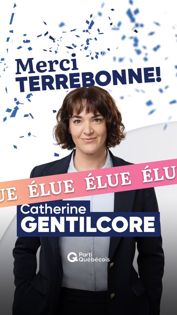 TERREBONNE: MERCI, MERCI, MERCI! 

Grâce à vous, une cinquième députée du Parti Québécois fera son entrée à l’Assemblée nationale. Elle sera là pour défendre vos intérêts d’une voix forte et libre. Vous pouvez compter sur elle. 

Nous remercions également nos bénévoles, nos