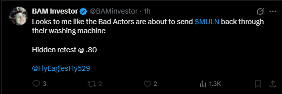 Sean Williams (@amcscam) on Twitter photo Idiocy is like a drug to Jellyfish Jim that he just can't quit... <a href="/BAMinvestor/">BAM Investor</a>
Never right on $MULN... every call completely wiped out for 2+ years... and digging in his heels that "counterfeit shares" and "wash trades" are why he's wrong.🤡
The "Bad Actors" 😂😂😂 Idiocy is like a drug to Jellyfish Jim that he just can't quit... <a href="/BAMinvestor/">BAM Investor</a>
Never right on $MULN... every call completely wiped out for 2+ years... and digging in his heels that "counterfeit shares" and "wash trades" are why he's wrong.🤡
The "Bad Actors" 😂😂😂