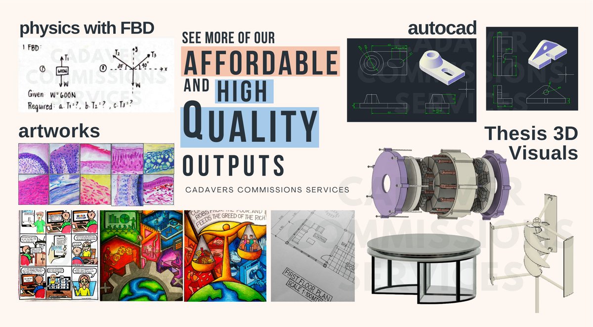 maker_cad's tweet photo. Hi! We accept academic commissions. We offer 𝐀𝐅𝐅𝐎𝐑𝐃𝐀𝐁𝐋𝐄 and 𝐕𝐄𝐑𝐘 𝐇𝐈𝐆𝐇 𝐐𝐔𝐀𝐋𝐈𝐓𝐘 outputs. 

Forte: AutoCAD, Circuits, Differential or Integral Calculus, Physics (with FBD), Manual drafting and many more~!!

#commstwt #acadcomms #commissioner https://t.co/Ogty2I2uEV