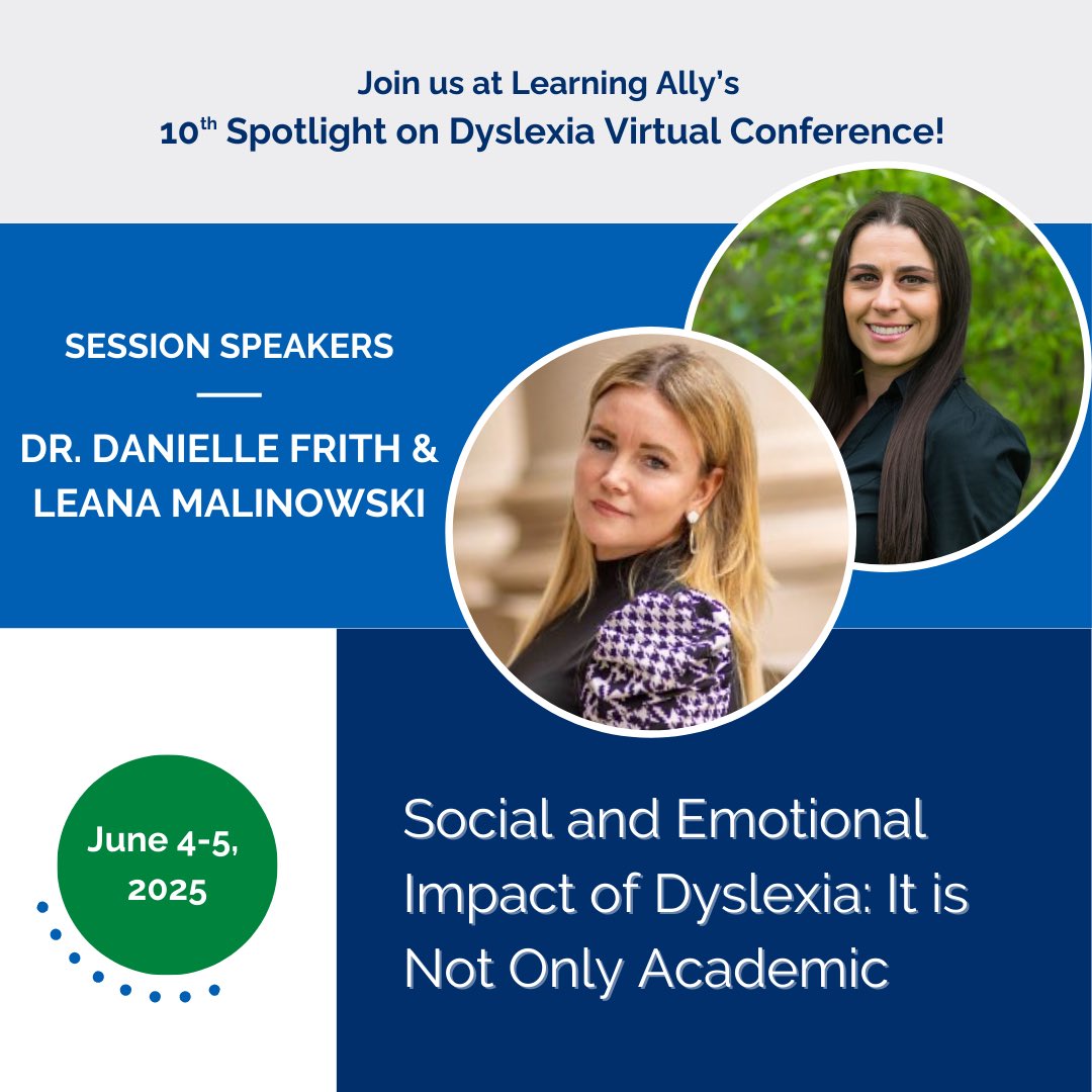 Danielle M. Frith, Ph.D. (@frithdanielle) on Twitter photo Leana & I are thrilled to speak at the 10th Spotlight on Dyslexia virtual conference hosted by <a href="/Learning_Ally/">Learning Ally</a>! We look forward to sharing insights & strategies for supporting students with dyslexia. Join us & other experts in the field…register now: bit.ly/SPOD25Speaker Leana & I are thrilled to speak at the 10th Spotlight on Dyslexia virtual conference hosted by <a href="/Learning_Ally/">Learning Ally</a>! We look forward to sharing insights & strategies for supporting students with dyslexia. Join us & other experts in the field…register now: bit.ly/SPOD25Speaker