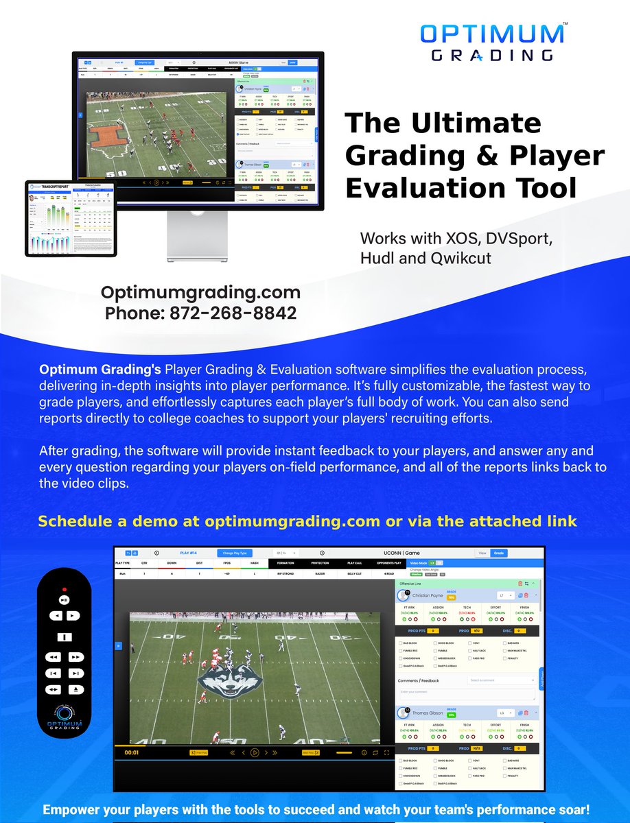 Daryl Jones (@footballcoach31) on Twitter photo Coaches if your tired of grading film the old way. Schedule a meeting with <a href="/OGrading/">Optimum Grading</a> they changed the game for us this season and they have changed the game again with their updates. Check them out seriously. Coaches if your tired of grading film the old way. Schedule a meeting with <a href="/OGrading/">Optimum Grading</a> they changed the game for us this season and they have changed the game again with their updates. Check them out seriously.