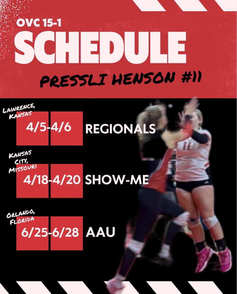 Pressli Henson (@presslih38119) on Twitter photo Last 3 tournaments of the season 🤙🏼 Come cheer us on! Pressli Henson 15-1 <a href="/OptimumVCKC/">Optimum Volleyball Club</a> #11 DS/L Class of 2028 #presslihenson #volleyball #kansascity #volleyballplayer #recruiting #volleyballtournament #dig #ace #classof2028 #hoa #prepdig #letsgo Last 3 tournaments of the season 🤙🏼 Come cheer us on! Pressli Henson 15-1 <a href="/OptimumVCKC/">Optimum Volleyball Club</a> #11 DS/L Class of 2028 #presslihenson #volleyball #kansascity #volleyballplayer #recruiting #volleyballtournament #dig #ace #classof2028 #hoa #prepdig #letsgo