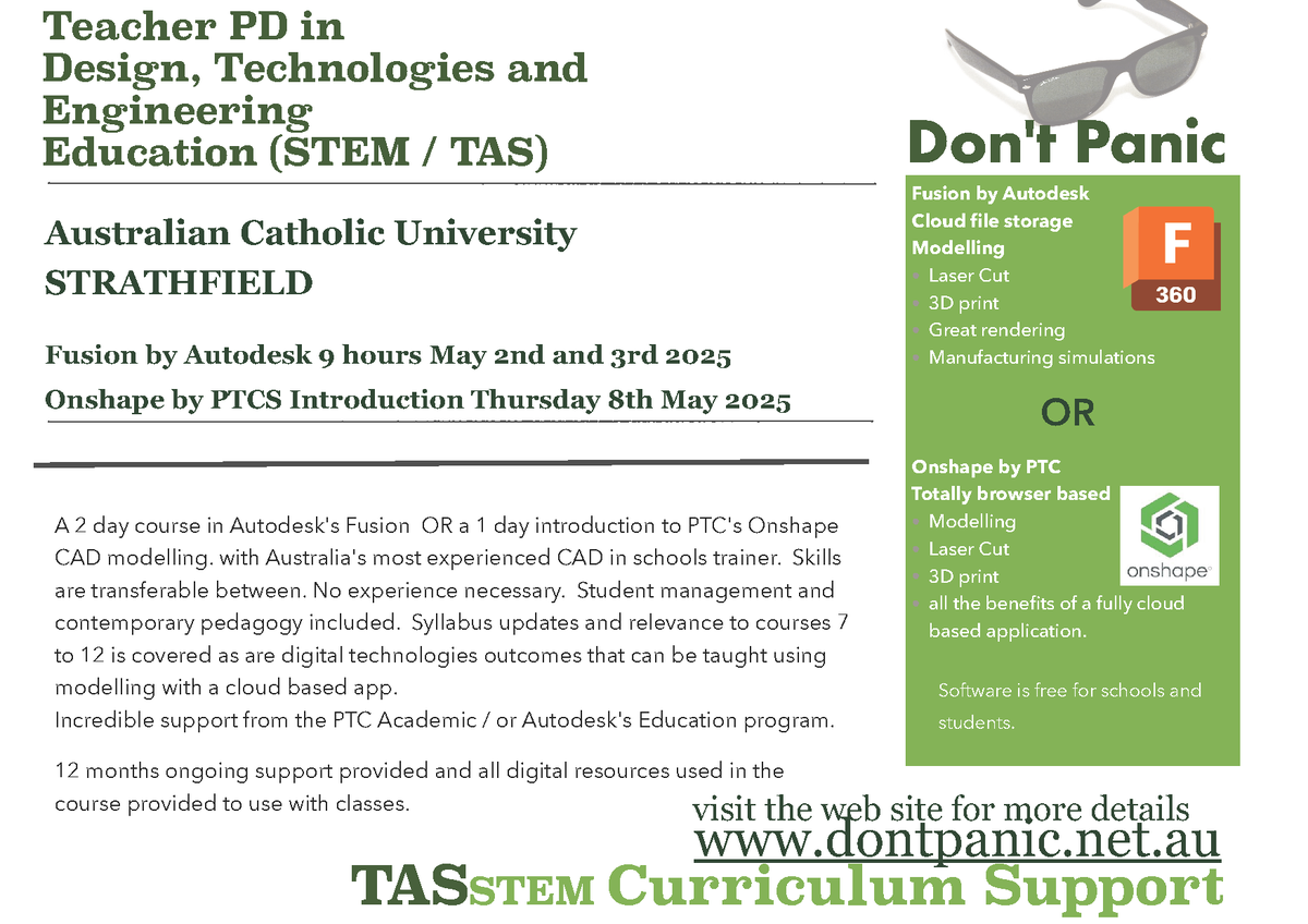 Happy to offer PD for Technology and Engineering educators -Fusion CAD training for teachers of TAS curricula - mailchi.mp/dontpanic.net.…