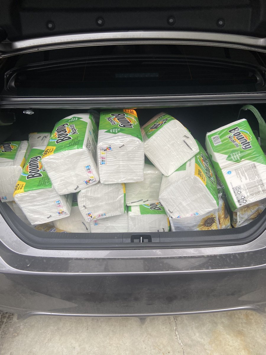 It’s Monday, all stocked up for the next two weeks. Bounty napkins are the only napkins that soak up the saliva that produces when someone has ALS.  #BountyNapkins #BountyPapertowels #ALSawareness #HisFightIsMyFight