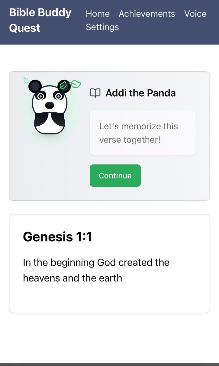 bethanyjbabcock's tweet photo. My 9 year old thought it would be fun to make an app using Replit after school and asked that I share it.  

The voice is her voice 😍🥰.

She made an app to help memorize Bible verses.  She did it 100% alone until it was time to publish and I had to help with that. 

Her favorite part was describing the little mascot. 

She said she will add new verses tomorrow. I told her I was pretty sure we could automate that.

Link in the comments