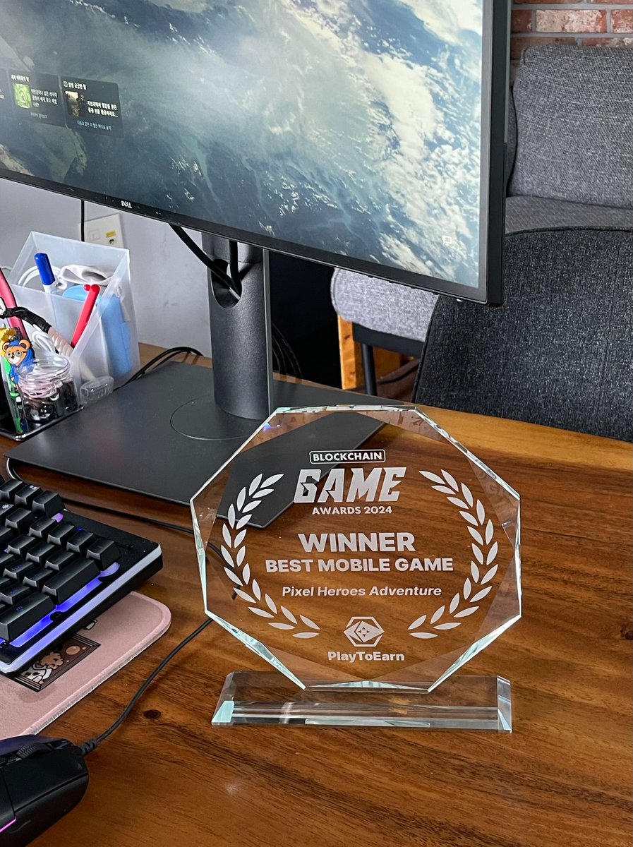 Pixel Heroes Adventure (@pixelheroesmmo) on Twitter photo The trophy we won at the Blockchain Game Awards 2024 has finally arrived!๐
A huge thanks to <a href="/PlayToEarn/">PlayToEarn</a> for hosting the awards and sending us this trophy.๐
This achievement was only possible because of the amazing players who love and support PHA.
In 2025, weโll cook up even The trophy we won at the Blockchain Game Awards 2024 has finally arrived!๐
A huge thanks to <a href="/PlayToEarn/">PlayToEarn</a> for hosting the awards and sending us this trophy.๐
This achievement was only possible because of the amazing players who love and support PHA.
In 2025, weโll cook up even