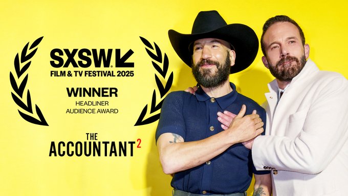 artists_equity's tweet photo. #Accountant2 has taken home the Headliner Audience Award at #SXSW. Don’t miss the movie only in theaters April 25. https://t.co/RR3dscOSaS