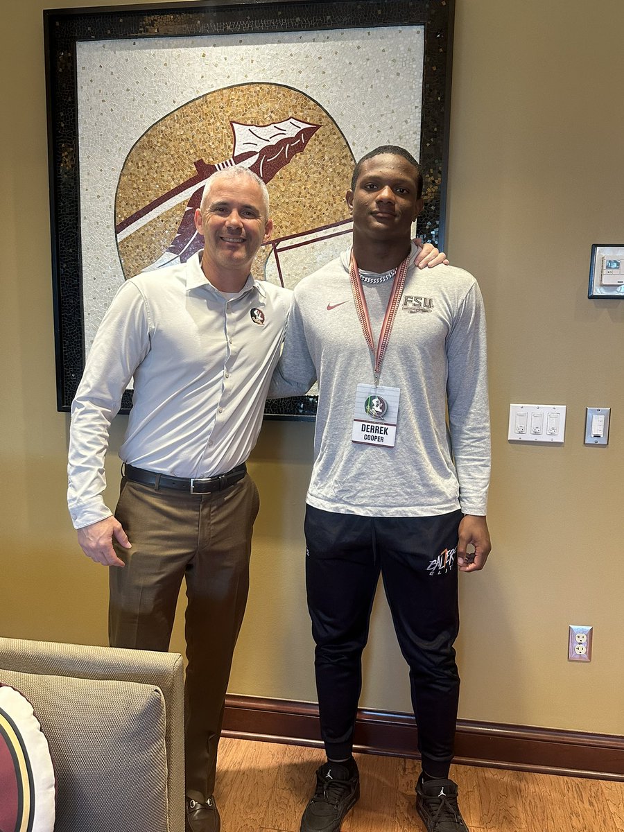 Derrek Cooper (@derrekcooper80) on Twitter photo Had a great time at FSU today!! 🍢🍢
<a href="/Coach_Norvell/">Mike Norvell</a> <a href="/odellhaggins/">Odell Haggins</a> <a href="/CoachYACJohnson/">DAVID JOHNSON</a> <a href="/Noles247/">Noles247.com</a> <a href="/ZBlostein247/">Zach Blostein</a> <a href="/ChuckCantor/">Chuck Cantor</a> <a href="/coach_aaron_89/">Aaron 🎭⏳⚃⚄⚅</a> Had a great time at FSU today!! 🍢🍢
<a href="/Coach_Norvell/">Mike Norvell</a> <a href="/odellhaggins/">Odell Haggins</a> <a href="/CoachYACJohnson/">DAVID JOHNSON</a> <a href="/Noles247/">Noles247.com</a> <a href="/ZBlostein247/">Zach Blostein</a> <a href="/ChuckCantor/">Chuck Cantor</a> <a href="/coach_aaron_89/">Aaron 🎭⏳⚃⚄⚅</a>