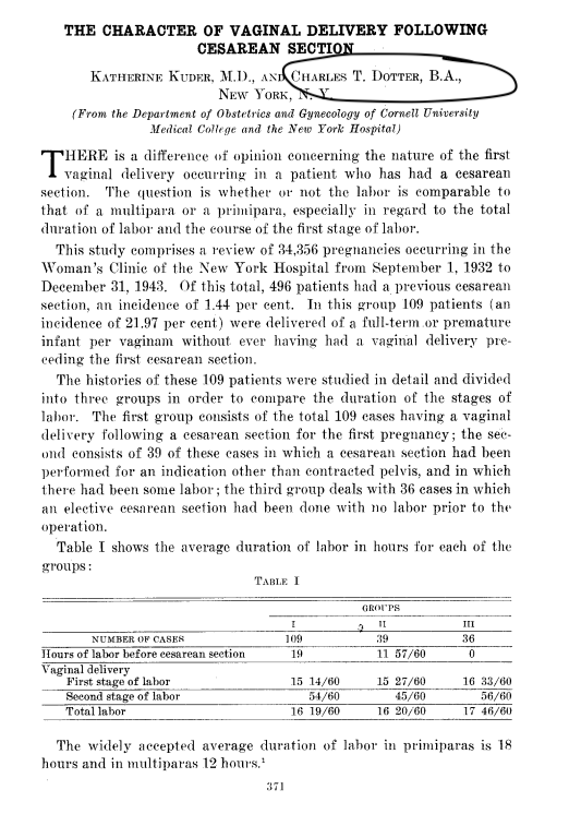 🧵 Did Interventional Radiology almost NOT happen?

In 1944, Charles Dotter—the future "Father of Interventional Radiology"—published a paper on vaginal birth after C-section (AJOG).

If Dotter had stayed focused on obstetrics:

❌ No angioplasty
❌ No stenting
❌ No minimally