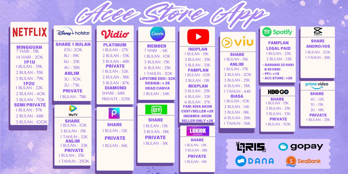 bewryies's tweet photo. ᯓ★ֶָ֢⭑ #zonauang #zonajajan

WTS WTB YOUTUBE NETFLIX CANVA DISNEY LOKLOK VIU PRIME HBO GO VIDIO IQIYI PICSART WETV SPOTIFY LEGAL 

order by wa: https://t.co/eijRmUXnpT https://t.co/Gcua0MsCqw