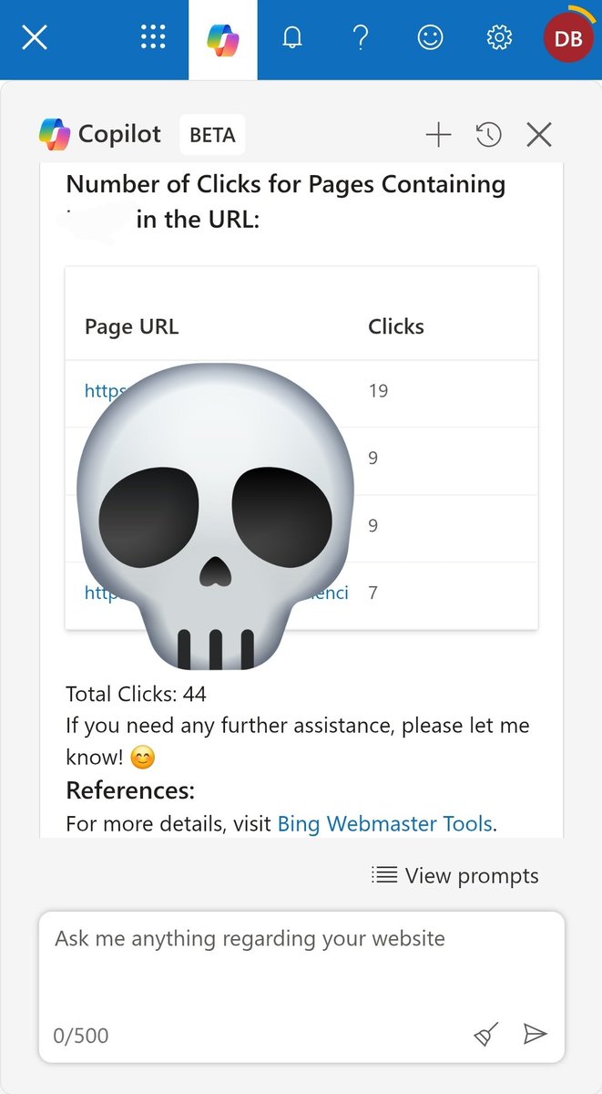 I like how Bing keeps its frontend simple while enhancing Webmaster Tools features. The integration with Copilot is promising and helps with quick analyses. #bing #seo