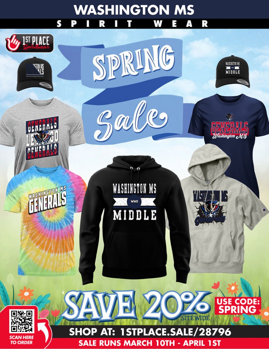 🧥✨ Washington Generals – Update your wardrobe and save 20%! 😎💥 Shop all gear at: 1stplacespiritwear.com/schools/IL/Aur…
#WashingtonGenerals #SchoolSpirit #Discount