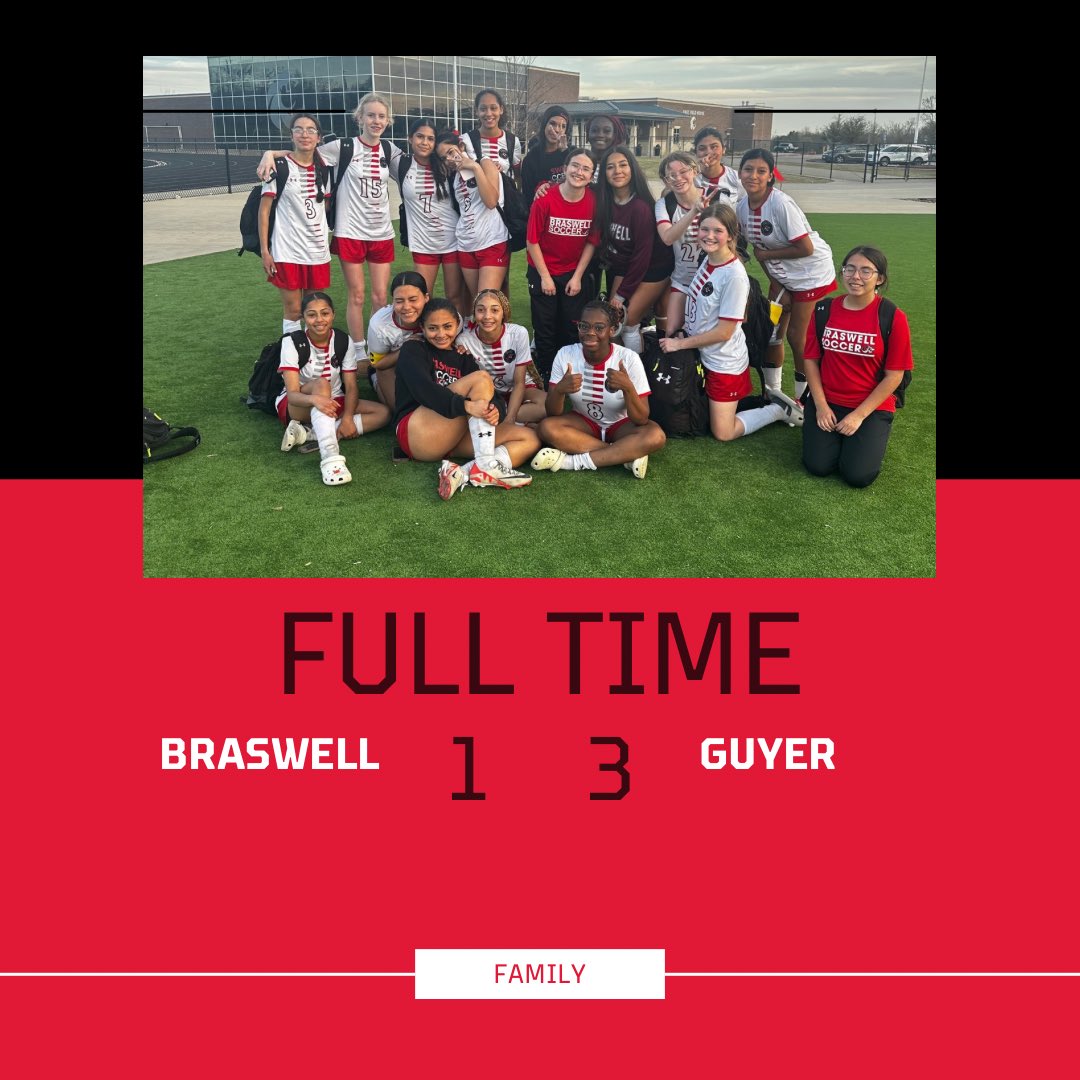 BraswellGSoccer's tweet photo. Congrats to our awesome JV team. The girls left it all out on the field tonight!!

Cheers to a great season!!! 🎊😎🖤❤️⚽️ https://t.co/w65Izm59zC