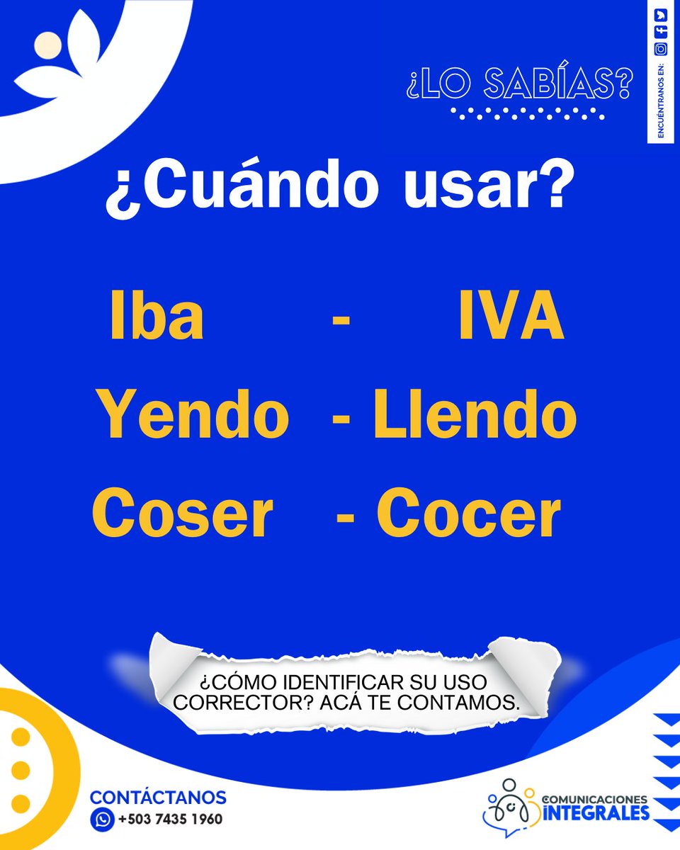ComunicaESA's tweet photo. #LunesDeOrtografía amamos compartirte estos consejitos 😉 #AprendamosJuntos Recuerda que "Llendo"no existe, ¡no lo uses! 🤭 ¡Comparte con tus amigos y guarda para recordarlo! https://t.co/oPpzDeDXVC