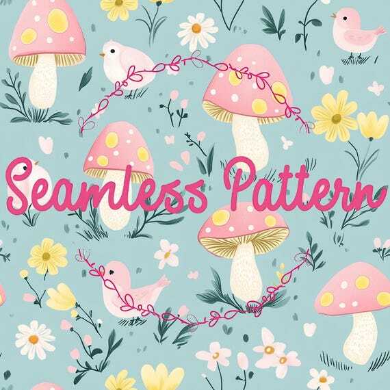 Krypto_Kurence's tweet photo. 🛍️ Pink Mushrooms, Easter-Themed Pattern with Yellow Spots and Pastel Flowers, Whimsical Spring Design with Cute Birds, Fun and Playful by QuantumCanvasStore  
🔗 Grab it here: https://t.co/zL6lQQfz1p  

#EtsySeller #DigitalDownload #SeamlessPattern #GraphicDesign #PrintableArt… https://t.co/MoX6FkPiFZ