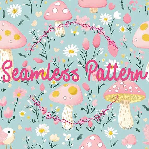 Krypto_Kurence's tweet photo. 🛍️ Pink Mushrooms, Easter-Themed Pattern with Yellow Spots and Pastel Flowers, Whimsical Spring Design with Cute Birds, Fun and Playful by QuantumCanvasStore  
🔗 Grab it here: https://t.co/Vyzt4exlWN  

#EtsySeller #DigitalDownload #SeamlessPattern #GraphicDesign #PrintableArt… https://t.co/29eaM0BHkA