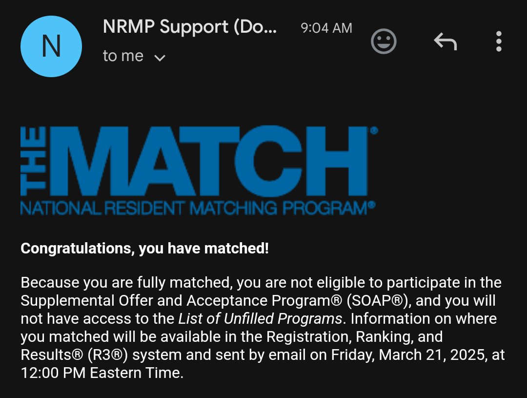 I'm so proud and grateful to announce that I have matched into a categorical surgery residency position!