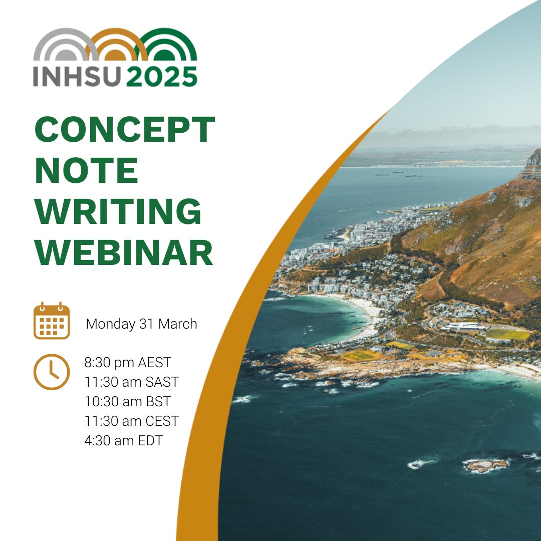 Looking to refine your research planning skills?  Join our INHSU Concept Note Writing Webinar on March 31. Learn how to craft a compelling concept note &amp; set your research up for success.

Free for INHSU members (students &amp; postdocs join for free): us06web.zoom.us/meeting/regist…