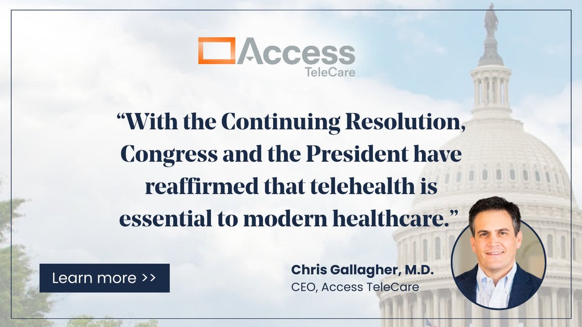 🚨 Congress has extended key telehealth flexibilities. 🚨

But with only six months of certainty, the fight for permanent telehealth policy isn't over. Hospitals, clinicians, and patients need lasting solutions. Access TeleCare is proud to be part of ... accesstelecare.com/blog/congress-…