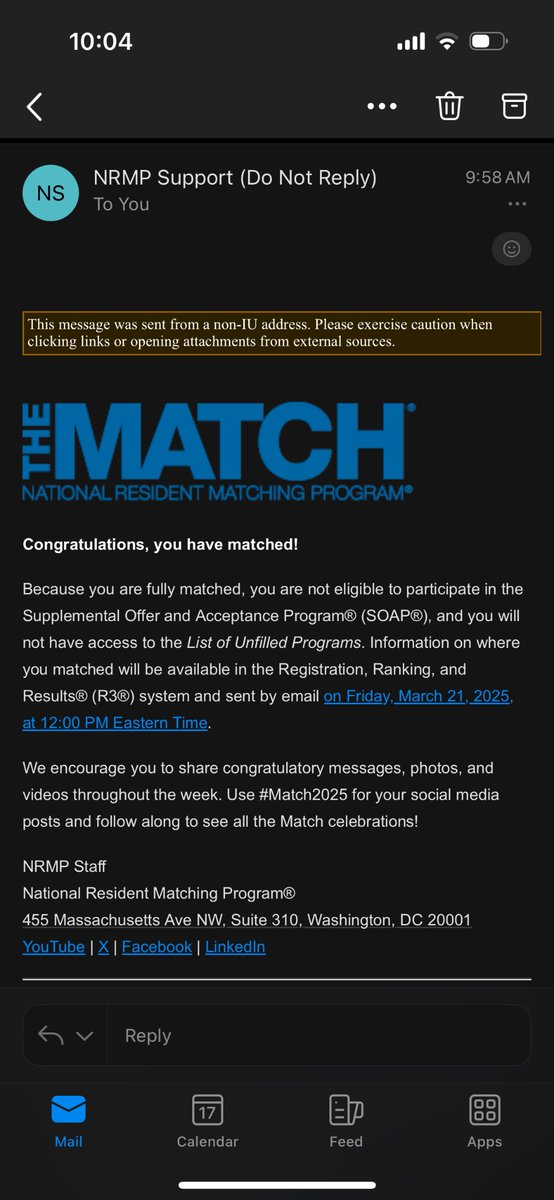 Matched into Gen Surg! I am so thankful for all those who helped me through my journey. ❤️#Match2025