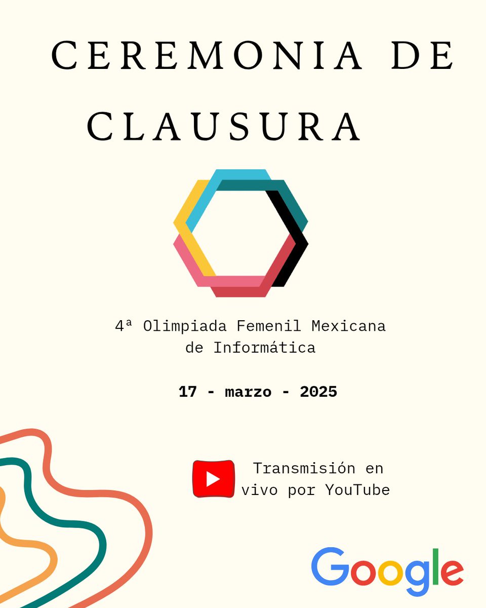 ofmi_omegaup's tweet photo. ✨ Ceremonia de clausura ✨

No te pierdas la transmisión en vivo por YouTube, donde daremos a conocer los resultados oficiales a las 9:00 p.m. (hora CDMX)🕖 

Link⬇️⬇️⬇️
https://t.co/CIReIqWFZo 🎉

#empoweringwomen #womensupportingwomen #femaleleaders #womeninstem #ofmi https://t.co/gDDJuETPoZ