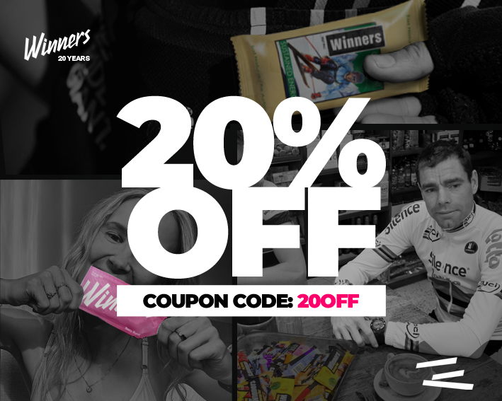 This year marks the 20th Anniversary since Winners Sports Nutrition was founded. To kick off our celebrations we are providing 20% Off on all items at winnersbars.com.au!
  
Coupon Code: 20OFF