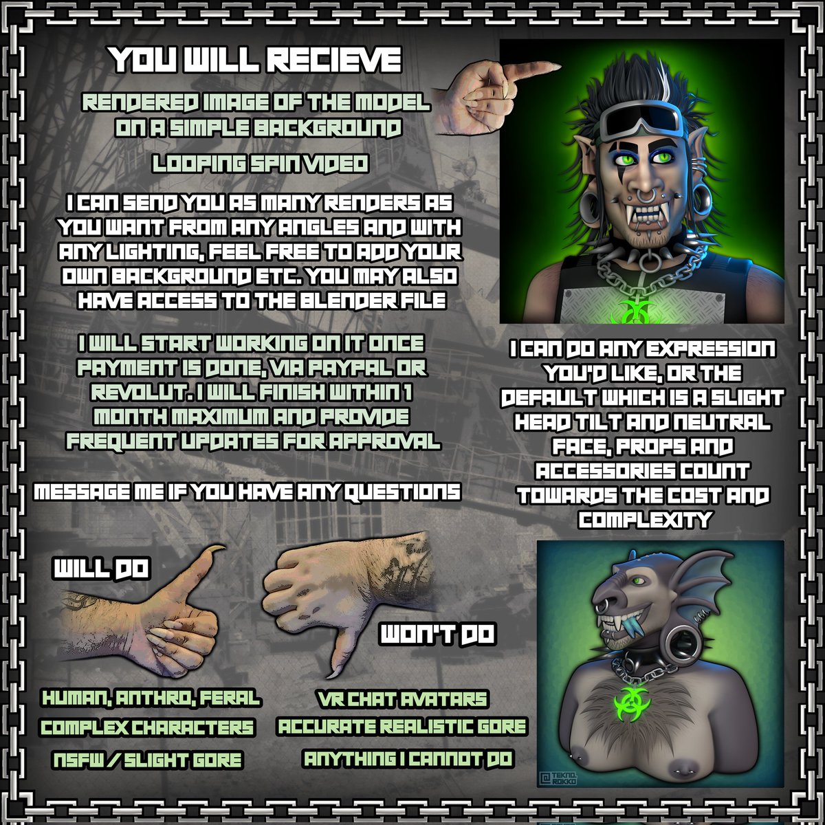 structuresrust's tweet image. #3dart #commissionsopen #furryartist