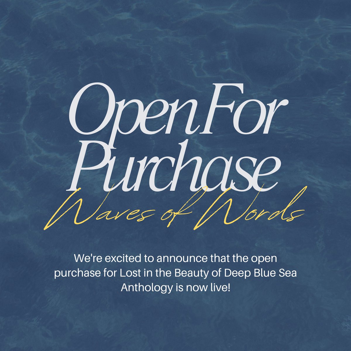 JSFICFEST's tweet photo. 𝗢𝗽𝗲𝗻 𝗙𝗼𝗿 𝗣𝘂𝗿𝗰𝗵𝗮𝘀𝗲 ‼️

We're excited to announce that the open purchase for Lost in the Beauty of Deep Blue Sea Anthology is now live! Dive into a collection of stories that will take you on a mesmerizing journey. 

Scroll down for the details. 💕
#WavesOfWords https://t.co/iCctla9mxf
