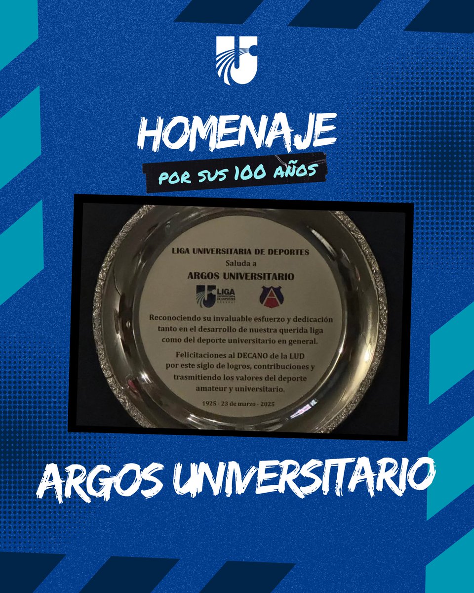 ¿𝗗𝗲𝗰𝗮𝗻𝗼? 𝗧𝗲𝗻𝗴𝗼 💯🎉

Este lunes en la Asamblea General Ordinaria, homenajeamos a <a href="/ArgosUniv/">Argos Universitario</a>, decano de nuestra Liga que el 23 de marzo celebrará 100 años de vida 🎂

Además, la temporada 2025 llevará el nombre de esta institución 🫶🏼

¡Felicidades, amigos!

#SomosLaLiga