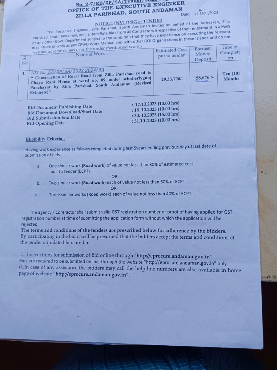 Foundation stone was laid on 27th February 2024, for the construction of rural road , but work has not yet started even after the laps of one year ❗

<a href="/DoWRRDGR_MoJS/">Ministry of Jal Shakti, DoWR, RD&GR, GoI</a> 
<a href="/MediaRN_ANI/">Lt. Governor's Secretariat-Media Cell, A&N Islands</a> 
<a href="/andamanmp/">Bishnu Pada Ray</a> 
<a href="/Andaman_Admin/">Andaman and Nicobar Admn</a> 
<a href="/DcSouthandaman/">DC_SouthAndaman</a> 
<a href="/dir_rdpris/">Rural Development and Panchayat, A & N Islands</a>

Are the stones laid to fool citizens...❓